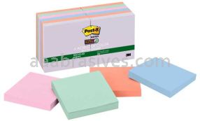 Post-it&trade; Super Sticky Recycled Notes 654-12SSNRP 3 in x 3 in Bali Collection 3M 7100061960