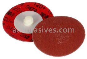 3M&trade; 7100076933 2" 120 Grit Maroon TR 947A Cubitron&trade; II Roloc&trade; Durable Edge Disc