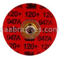3M&trade; 7100076936 1-1/2" 120 Grit Maroon TR 947A Cubitron&trade; II Roloc&trade; Durable Edge Disc