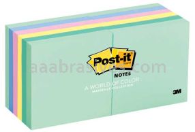 Post-it&trade; Notes 654-AST 3 in x 3 in Marseille Collection 3M 7100081883