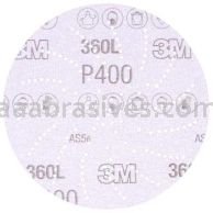 3M&trade; 7100084760 3” P400 Grit 360L Hookit&trade; Clean Sanding Disc