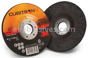 3M&trade; 7100086894 4-1/2 x 1/4 x 7/8 T27 Cubitron&trade; II Depressed Center Grinding Wheel 78466