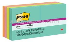 Post-it&trade; Super Sticky Notes 622-8SSMIA 1 7/8 in x 1 7/8 in Miami Collection 3M 7100088518