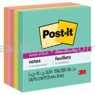 Post-it&trade; Super Sticky Notes 654-5SSMIA 3 in x 3 in Miami Collection 3M 7100088530