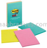 Post-it&trade; Super Sticky Notes 4645-3SSMIA 4 in x 6 in Miami Collection 3M 7100088897