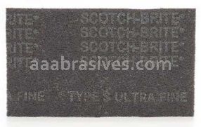 3M&trade; 7100089226 6 x 9 Gray Scotch-Brite&trade; 7448 Ultra Fine Hand Pad