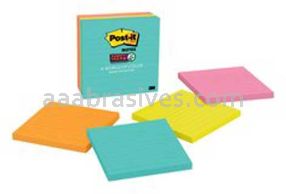 Post-it&trade; Super Sticky Notes 675-4SSMIA 4 in x 4 in Miami Collection 3M 7100089773