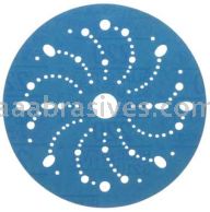 3M&trade; 7100091095 6” #220 Grit Hookit&trade; Blue Abrasive Disc 321U Multi-hole