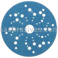 3M&trade; 7100091236 5” #220 Grit Hookit&trade; Blue Abrasive Disc Multi-hole