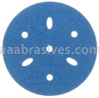 3M&trade; 7100091341 3” #80 Grit Hookit&trade; Blue Abrasive Disc Multi-hole