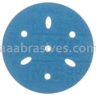 3M&trade; 7100091345 3” #220 Grit Hookit&trade; Blue Abrasive Disc Multi-hole
