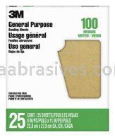 3M&trade; 7100091960 9 x 11 100 Grit General Purpose Sanding Sheets