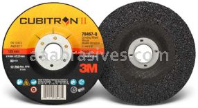 3M&trade; 7100095557 5 x 1/4 x 7/8 T27 Cubitron&trade; II Depressed Center Grinding Wheel 78467