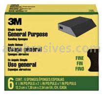 3M&trade; 7100101532 General Purpose Sanding Sponge Single Angle 2-7/8x4-7/8x1 Fine