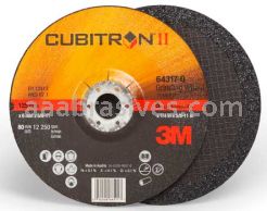 3M&trade; 7100103025 5 x 1/4 x 5/8-11 T27 Cubitron&trade; II Depressed Center Grinding Wheel 64317