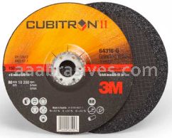 3M&trade; 7100103318 6 x 1/4 x 5/8-11 T27 Cubitron&trade; II Depressed Center Grinding Wheel 64318