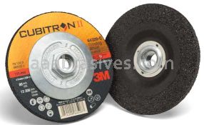 3M&trade; 7100103334 4-1/2 x 1/4 x 5/8-11 T27 Cubitron&trade; II Depressed Center Grinding Wheel 64320