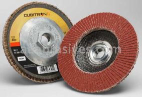 3M 7100104605 4-1/2 x 5/8-11 40+ Grit 969F T29 Cubitron II Flap Disc