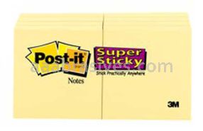Post-it&trade; Super Sticky Notes 622-8SSCY 1 7/8 in x 1 7/8 in Canary Yellow 3M 7100111029