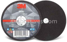 3M&trade; 7100139208 3 x .035 x 3/8 Type 1 Silver Cut-Off Wheel 87458