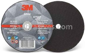 3M&trade; 7100141050 4 x 1/8 x 3/8 Type 1 Silver Cut-Off Wheel 87657