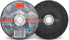 3M&trade; 7100141076 4 x 1/4 x 5/8 Type 27 Silver Depressed Center Grinding Wheel 87456