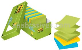 Post-it&trade; Pop-up Notes R330-18AUCP 3 in x 3 in Assorted Colors 3M 7100144881