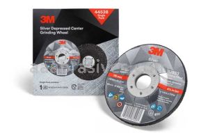 3M&trade; 7100147339 4.5 x 1/4 x 7/8 44538 T27 Silver Depressed Center Grinding Wheel