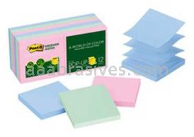 Post-it&trade; Greener Pop-up Notes R330RP-12AP 3 in x 3 in Assorted Pastel 3M 7100159935