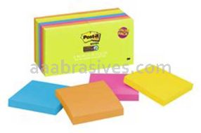 Post-it&trade; Super Sticky Notes 654-1260-SSAU 3 in x 3 in Rio de Janeiro Collection 3M 7100171570