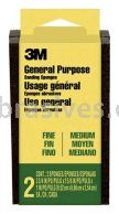3M&trade; 7100172125 Sanding Sponge Block 3-3/4x2-5/8x1 1-Fine & 1-Med