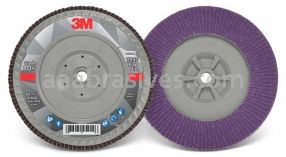 3M&trade; 7100178236 7 x 5/8-11 80+ Grit 769F T27 Flap Disc