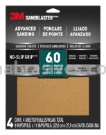 3M&trade; 7100183446 9 x 11 60 Grit SandBlaster&trade; Advanced Sanding Sheets w/ NO-SLIP GRIP&trade;