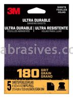 3M&trade; 7100198731 180 Grit Ultra Durable Power Sanding 1/4 Sheet