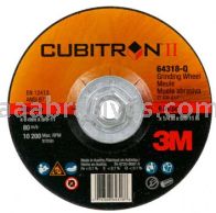 3M&trade; 7100244820 6x1/4x5/8-11 T27 Quick Change Cubitron&trade; II Depressed Center Grinding Wheel 64318
