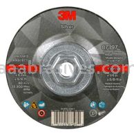 3M&trade; 7100245024 4-1/2x1/4x5/8-11 T27 Quick Change Silver Depressed Center Grinding Wheel 87397