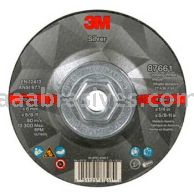 3M&trade; 7100256472 4-1/2x1/4x5/8-11 T27 Quick Change Silver Depressed Center Grinding Wheel 87661