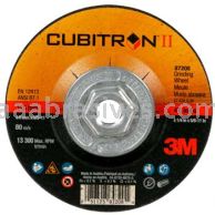 3M&trade; 7100259904 4-1/2x1/4x5/8-11 T27 Quick Change Cubitron&trade; II Depressed Center Grinding Wheel 87208