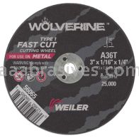 Weiler 56183 - 7" x .035" A60T, 5/8" A.H., Type 1 Cut-Off Wheel - 012382561833