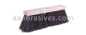 14" Street Broom, 5-1/4" Trim, Brown Synthetic Fill
