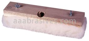 Weiler 75154 - 18" Lambswool Wax Applicator, Lacquered Hardwood Block - 012382751548