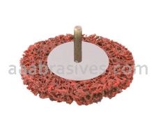 Dynabrade,4" (102 mm) Dia. x 1/2" (13 mm) W x 1/4" (6 mm) Shaft Extra Coarse DynaStrip Red Wheel
