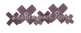 4 x 4 x 1-1/2 120 1/4-20 Merit Aluminum Oxide (8 Ply) Cross Pads