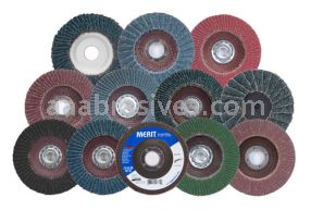 4 X 3/8-24 80 Grit Merit Ultra Ceramic Plus Type 29 R981 Powerflex Flap Discs