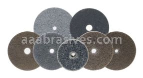 3 X 1/8 6A Med Merit Deburring & Finishing Wheel Type 3 Button Mounted Unified Wheels