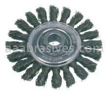 Osborn 4” CABLE TWIST KNOT WHEEL (.020 SS X 3/8-24 UNF AH)#26459