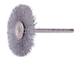 Osborn 3/4” Miniature Wheel Brush 1/8” Stem DIA X .003 Steel #75750