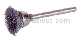 Osborn 9/16” Miniature Cup Brush 1/8” Stem DIA X .003 Brass #75759