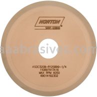 6 x 3/32 x 1-1/4 ASDC320B-R125B99-1/4 ME89562 Type 1V1P Shaped Wheel Beveled Face Relieved One Side Abrasive in Periphery