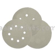 6" Hook and Loop Sanding Disc 320 Grit S/C White Stearated 6 Vac Hole
